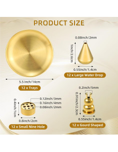 Soporte de Incienso 4 en 1 Baderke - 12 Piezas Latón 1.27 kg 2