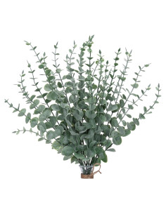 CEWOR 24pcs Tallos de Eucalipto Artificial Verde Gris Decoración