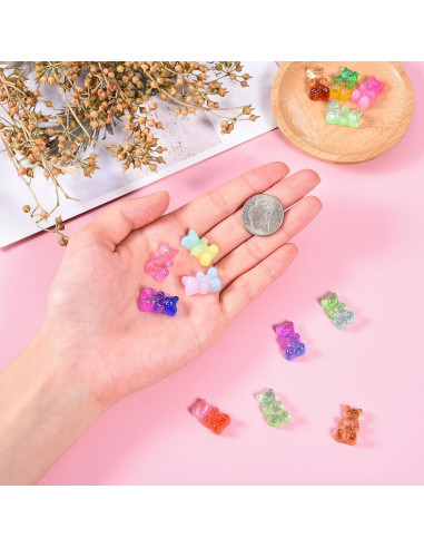 Cabochones de Oso de Goma Coloridos Pandahall 200Pcs 18x11mm