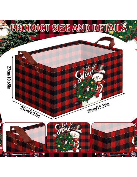 6 Canastas de Almacenamiento Navideñas Plegables CHENGU 39x27x20cm