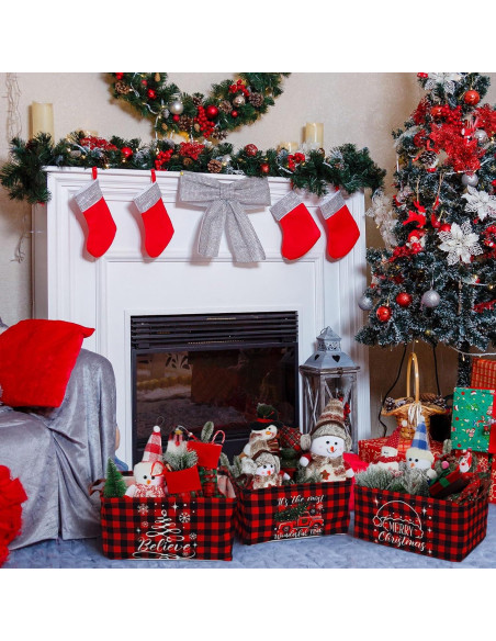 6 Canastas de Almacenamiento Navideñas Plegables CHENGU 39x27x20cm