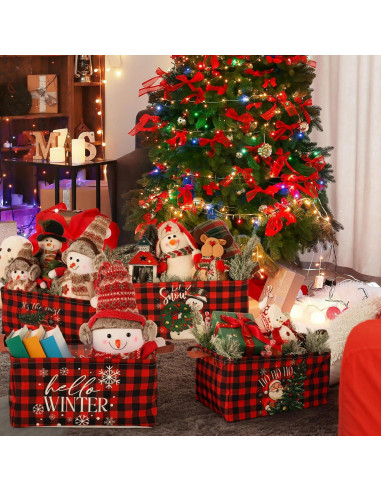 6 Canastas de Almacenamiento Navideñas Plegables CHENGU 39x27x20cm