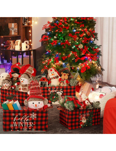 6 Canastas de Almacenamiento Navideñas Plegables CHENGU 39x27x20cm