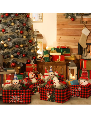 6 Canastas de Almacenamiento Navideñas Plegables CHENGU 39x27x20cm