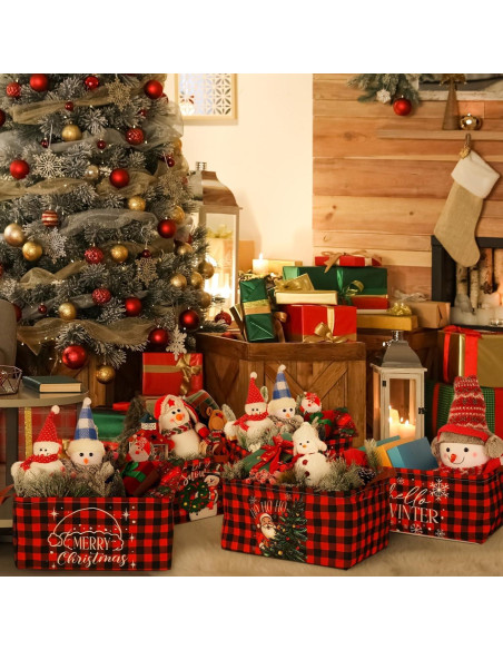 6 Canastas de Almacenamiento Navideñas Plegables CHENGU 39x27x20cm
