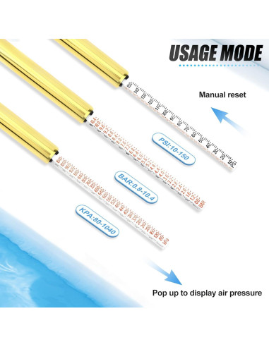 Medidor de Presión de Neumáticos MEANLIN 2PCS Doble Cabeza