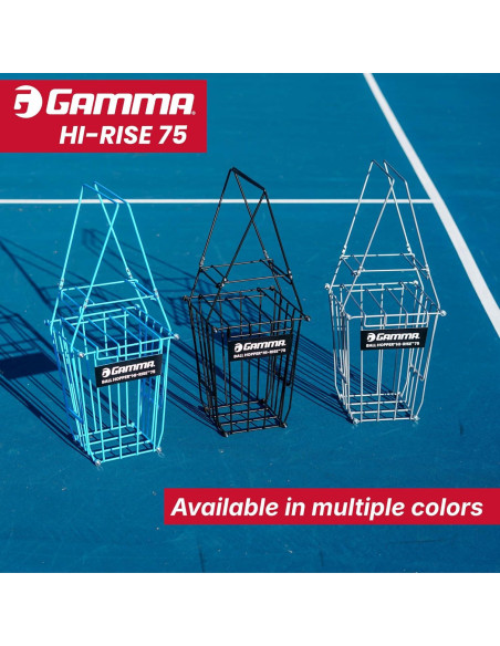Cesta de Pelotas de Tenis GAMMA Hi-Rise 75 - Acero Duradero