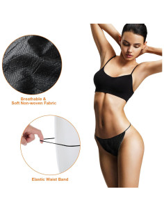 Bragas Desechables Tanga Geyoga 50 Pcs Negro para Mujeres 2