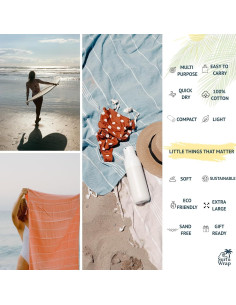 Toalla de Playa Surf & Wrap 100% Algodón Beige 99x178 cm 2