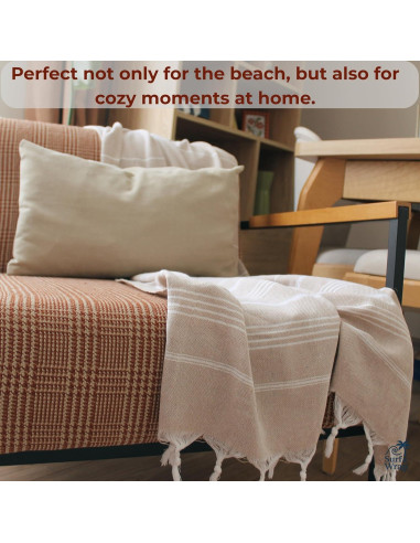 Toalla de Playa Surf & Wrap 100% Algodón Beige 99x178 cm