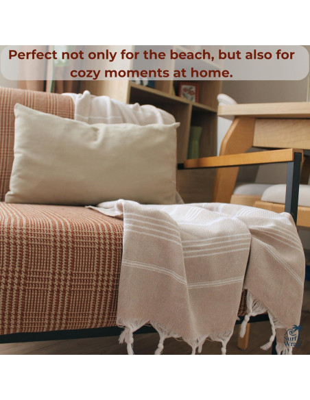 Toalla de Playa Surf & Wrap 100% Algodón Beige 99x178 cm