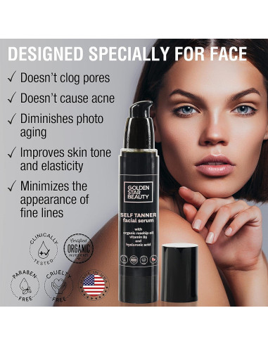 Suero Bronceador Facial Orgánico con Ácido Hialurónico 120ml