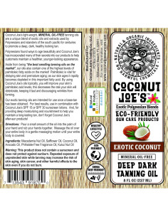 Aceite Bronceador Oscuro de Coco Coconut Joe's 236ml 2