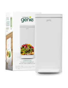 Contenedor de Compostaje Cocina Compost Genie 13.6L Acero Inoxidable Blanco
