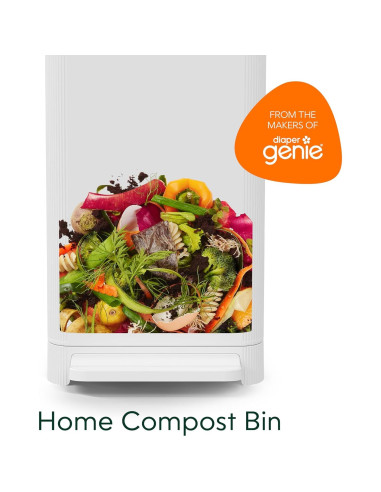 Contenedor de Compostaje Cocina Compost Genie 13.6L Acero Inoxidable Blanco