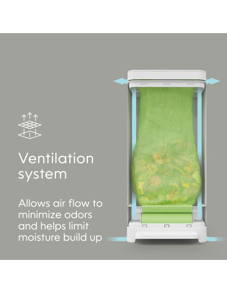 Contenedor de Compostaje Cocina Compost Genie 13.6L Acero Inoxidable Blanco