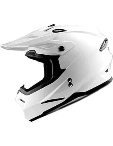 Casco de Motocross Power Gear HF801 Blanco + Gafas + Guantes