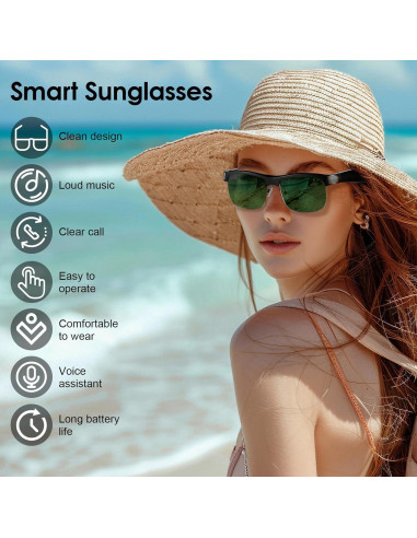 Gafas de Sol Inteligentes Bluetooth UV Polarizadas Unisex