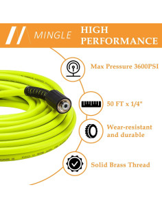 Manguera de Lavadora a Presión M MINGLE 50 FT 3600 PSI 2