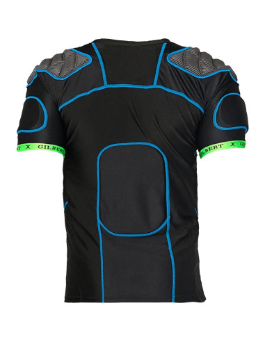 Armadura Corporal XP-500 Gilbert para Rugby - Negro - Pequeño