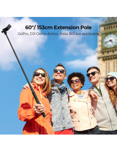 K&F Concept Palo de Selfie Invisible 153cm para GoPro y DJI 2