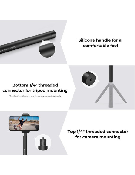 K&F Concept Palo de Selfie Invisible 153cm para GoPro y DJI