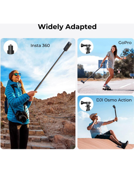 K&F Concept Palo de Selfie Invisible 153cm para GoPro y DJI