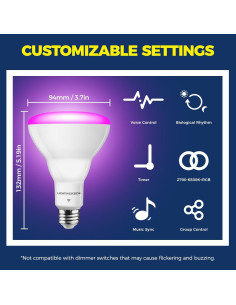 Bombilla Inteligente Lightinginside BR30 E26 12W RGBW 1100LM 4PCS 2