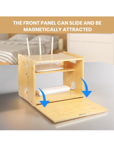 Caja Oculta para Router WiFi Fullin de Bambú 37.5x28.5cm