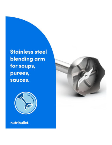 Batidora de Inmersión NutriBullet Lite 300W Gris Oscuro