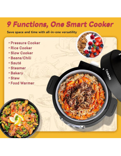 Olla de Presión Eléctrica Carori 6L con Pantalla Táctil 1000W 2