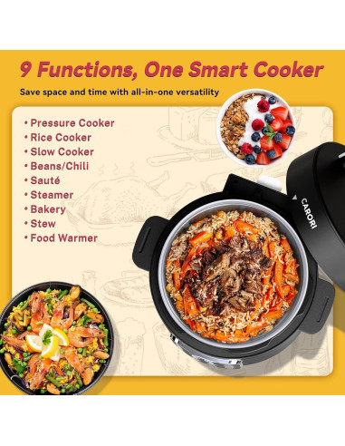 Olla de Presión Eléctrica Carori 6L con Pantalla Táctil 1000W