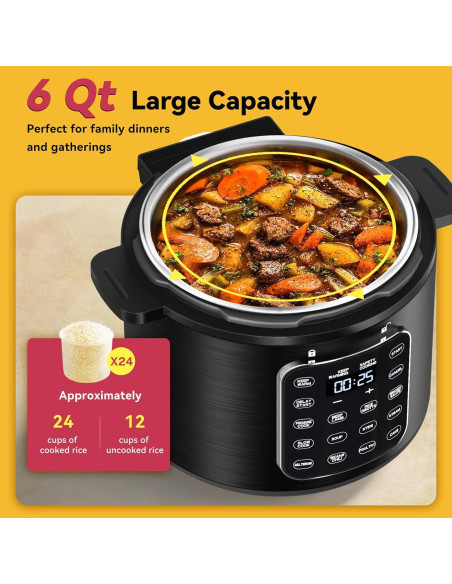 Olla de Presión Eléctrica Carori 6L con Pantalla Táctil 1000W