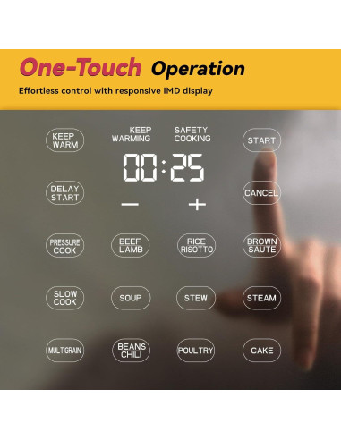 Olla de Presión Eléctrica Carori 6L con Pantalla Táctil 1000W