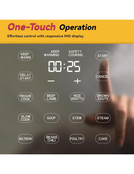 Olla de Presión Eléctrica Carori 6L con Pantalla Táctil 1000W