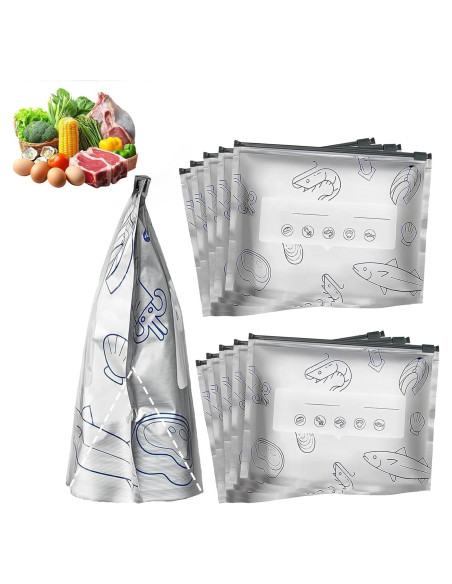 30 Bolsas de Almacenamiento Reutilizables Nuckhuce 26x29 cm