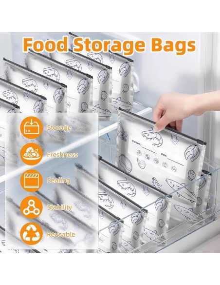 30 Bolsas de Almacenamiento Reutilizables Nuckhuce 26x29 cm