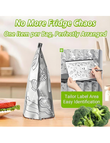 30 Bolsas de Almacenamiento Reutilizables Nuckhuce 26x29 cm