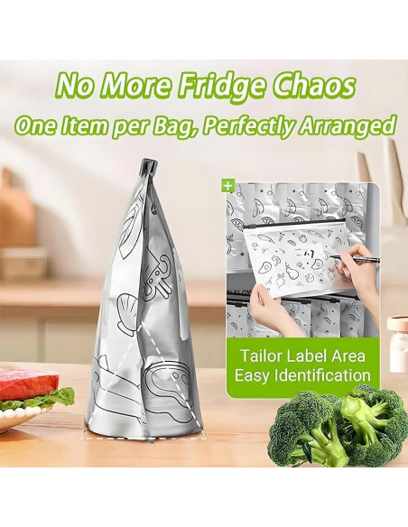 30 Bolsas de Almacenamiento Reutilizables Nuckhuce 26x29 cm