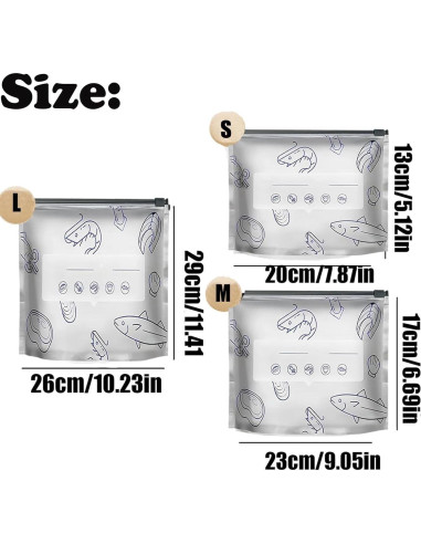 30 Bolsas de Almacenamiento Reutilizables Nuckhuce 26x29 cm