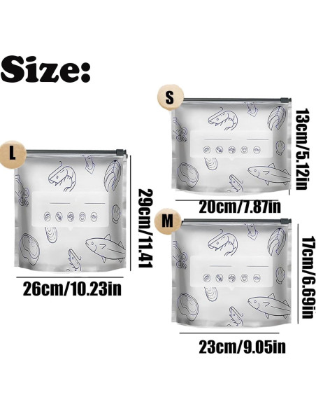 30 Bolsas de Almacenamiento Reutilizables Nuckhuce 26x29 cm