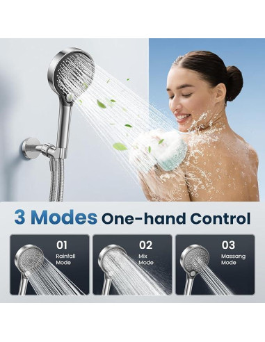 Cabezal de Ducha Filtrado JOMST SP04 - Alta Presión, 3 Modos