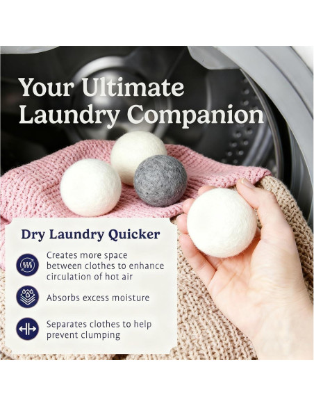 Bolas de Secado de Lana Genérico 6 Unidades 6 cm Reutilizables