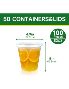 Set de 50 Contenedores Deli 950 ml Dealusy A Prueba de Fugas 2