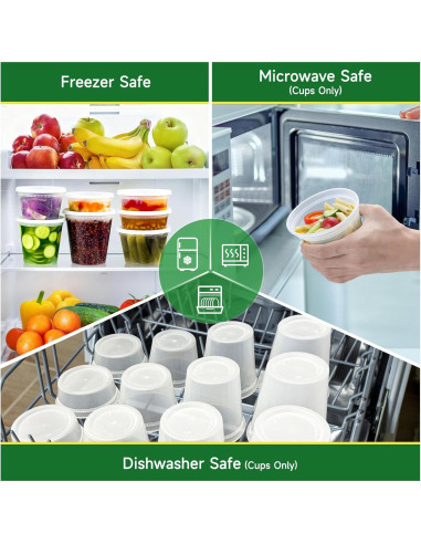 Set de 50 Contenedores Deli 950 ml Dealusy A Prueba de Fugas