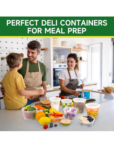 Set de 50 Contenedores Deli 950 ml Dealusy A Prueba de Fugas