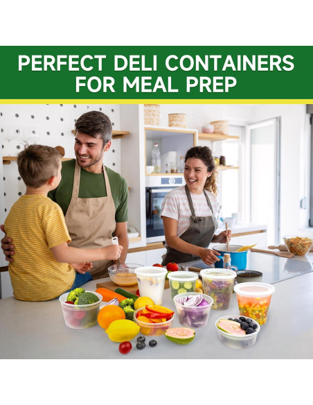 Set de 50 Contenedores Deli 950 ml Dealusy A Prueba de Fugas