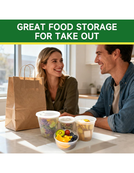 Set de 50 Contenedores Deli 950 ml Dealusy A Prueba de Fugas