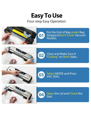 Máquina de Sellado al Vacío Beelicious 8-en-1 Acero Inoxidable