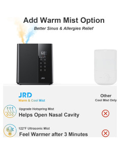 Humidificador Ultrasónico JRD 5L Niebla Cálida y Fresca - Negro 2